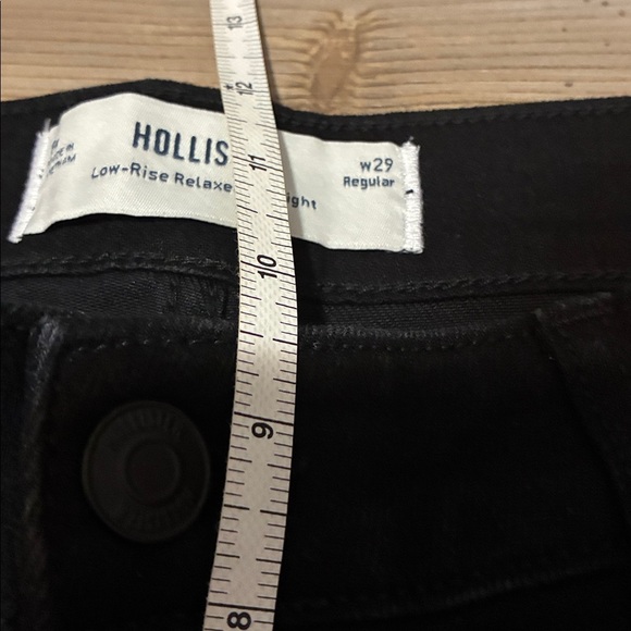 Hollister Low-Rise Black Relaxed Straight Jeans Womens 29 Stretch denim 5 pocket - Picture 5 of 8